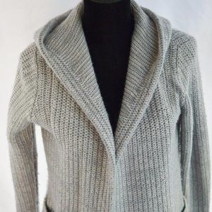 Merona Hooded Sweater w/ Pockets Gray Womens Sz Lg